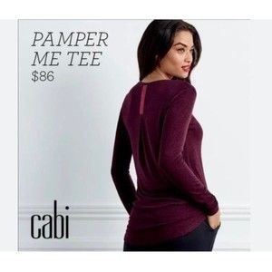 CAbi Style 3062 | Pamper Me Tee Long Sleeve Wine Burgundy | Size Medium | NWOT